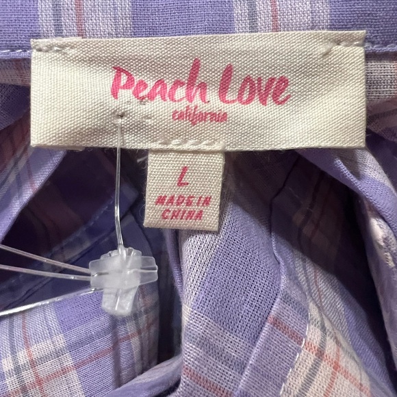 Peach Love California Lavender Plaid Shirt - Picture 4 of 5